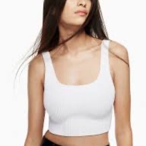 Aritzia Babaton Sculpt Knit Cropped Tank Top XS Pink Sleeveless Contour Fit